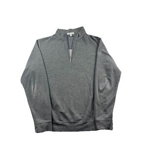 Peter Millar Pullover Men's Medium Crown Comfort Interlock 1/4 Zip Golf Gray